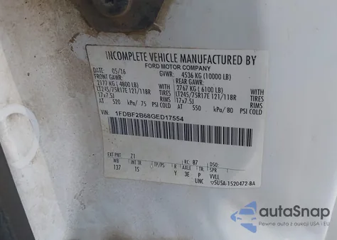 2016 Ford F-250 Xl from USA, damaged, VIN 1FDBF2B68GED17554